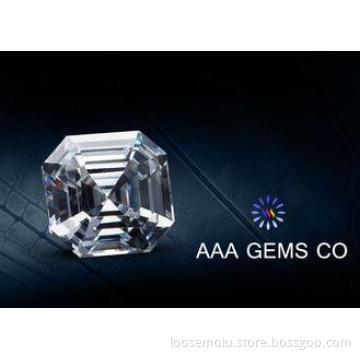 4MM White Asscher Cut Moissanite Loose Stones Excellent Gra